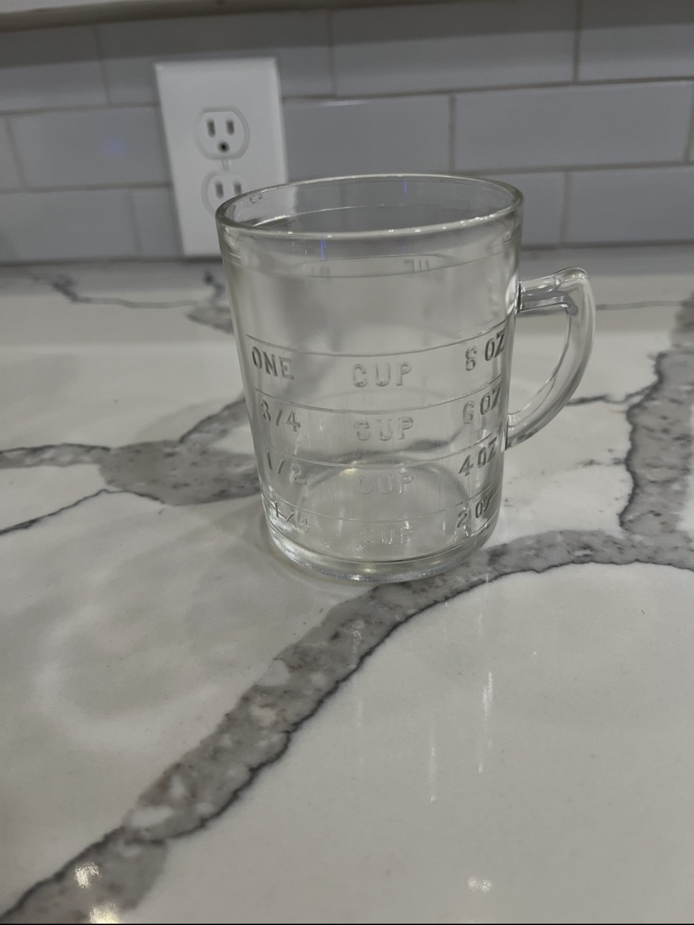 Vintage Hazel Atlas Glass Measuring Cup | 1 Cup 8 oz Kitchen Mug | Farmhouse Déc